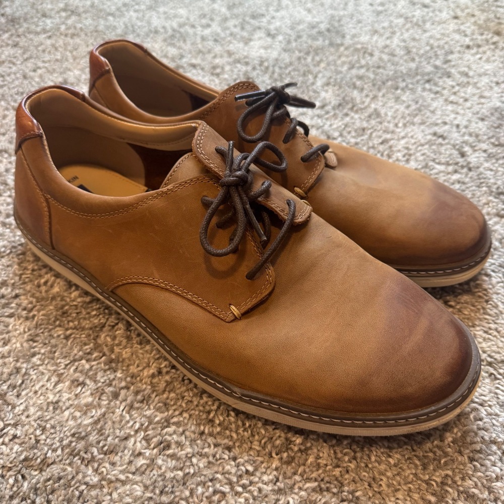 JOHNSTON & MURPHY MCGUFFEY Oiled Leather Plain Toe Casual Comfort Shoes